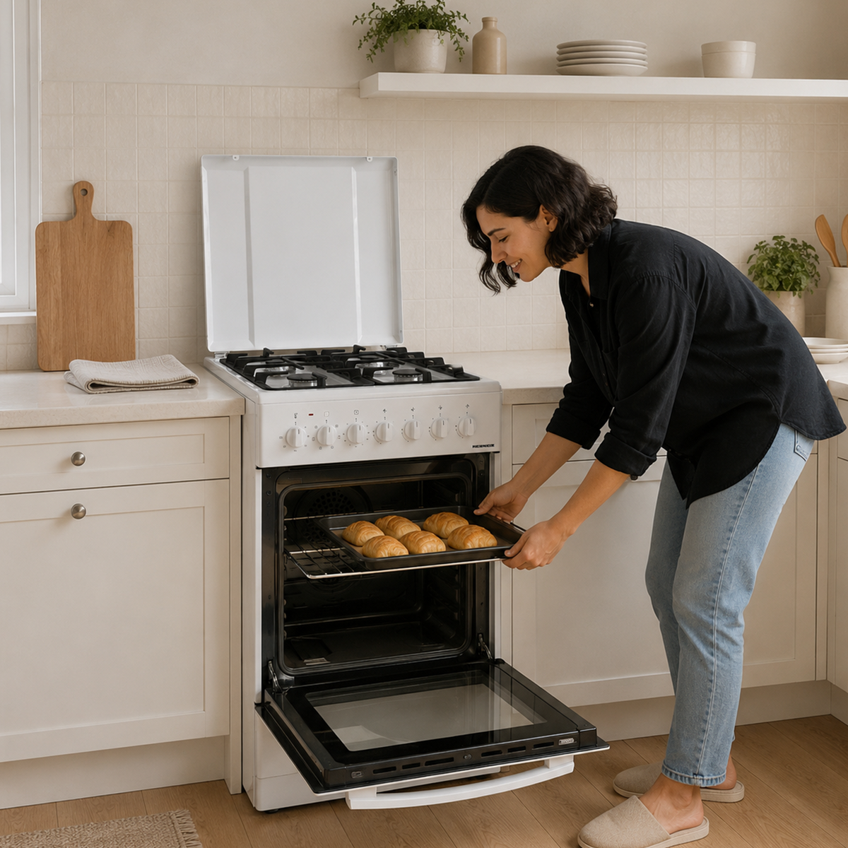 Heinner Gasherd HFSC-S65MIXF-WH – 4 Brenner – Backofen mit 6 Funktionen – Grill – weiß – Bild 7