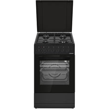 Heinner Gasherd HFSC-S60LITGC-BK – 4 Brenner – Elektro-Backofen mit Grill – Schwarz