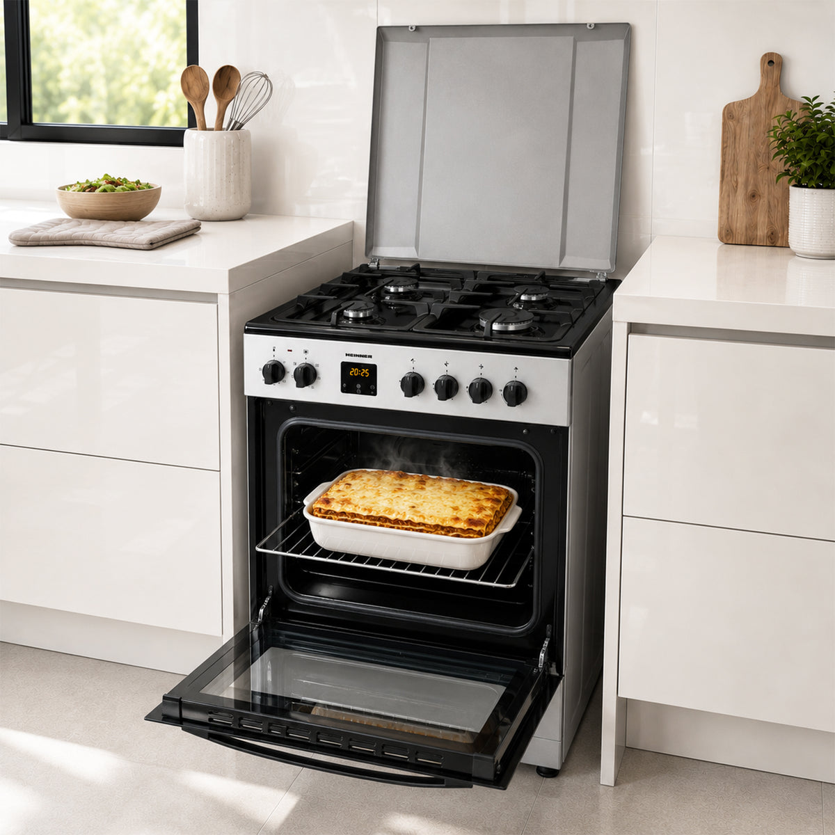 Heinner HFSC-S66FDC-BIX Gasherd – 4 Brenner – Backofen mit 6 Funktionen – Grill – Bild 10