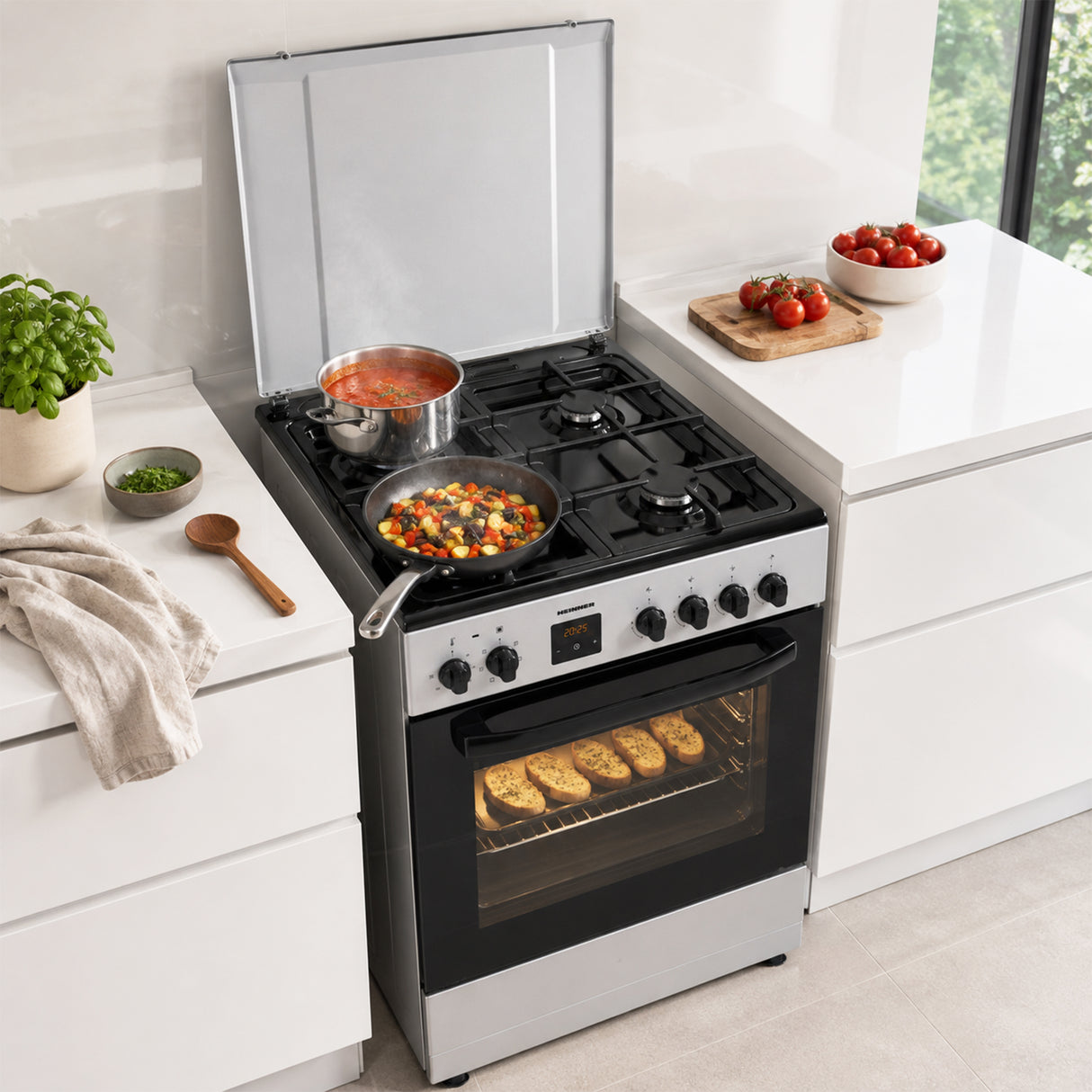 Heinner HFSC-S66FDC-BIX Gasherd – 4 Brenner – Backofen mit 6 Funktionen – Grill – Bild 12