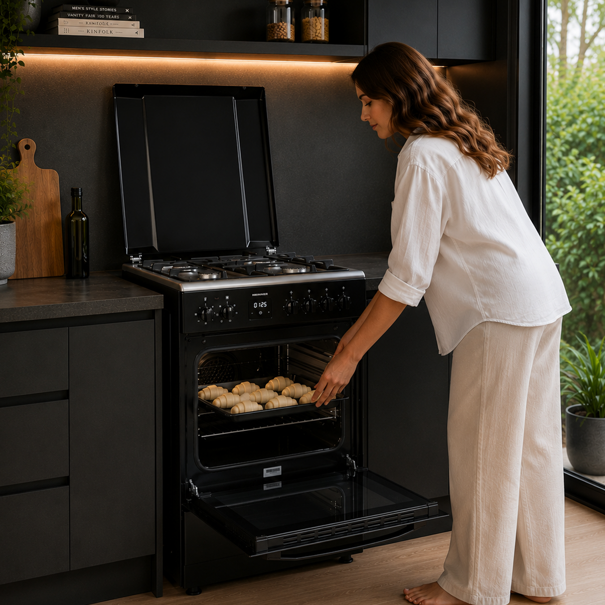 Heinner Gasherd HFSC-S66FDCC-IBK – 50 cm – 4 Kochfelder – Backofen mit 6 Funktionen und Grill – Schwarz – Bild 11