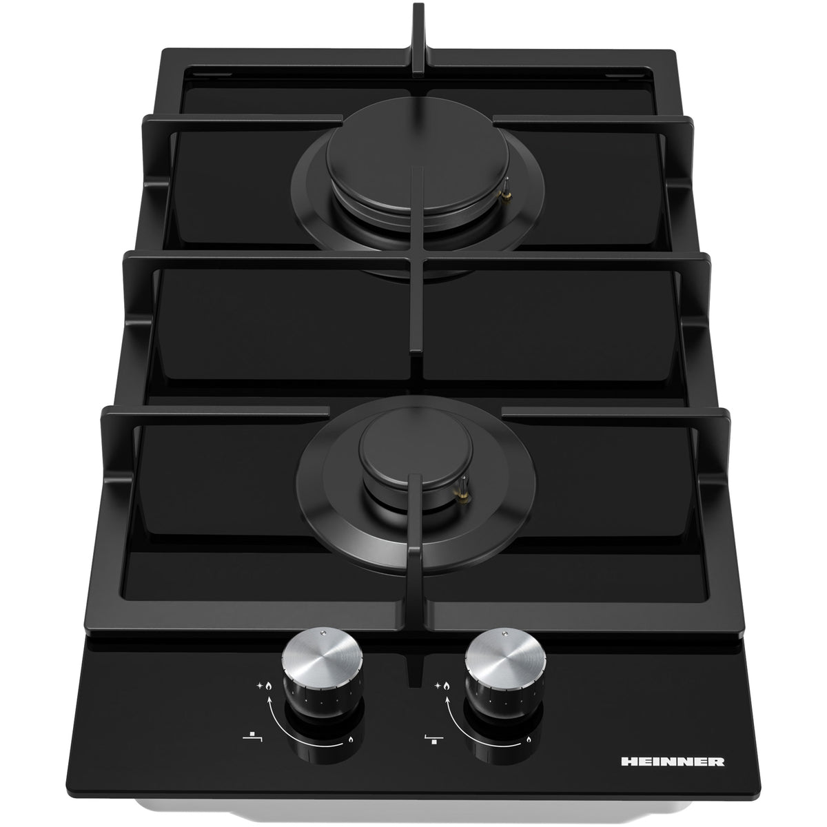 Heinner HBH-M302FGBK Gaskochfeld – 30 cm – 2 Brenner – Gusseisenroste – Schwarz – Bild 2