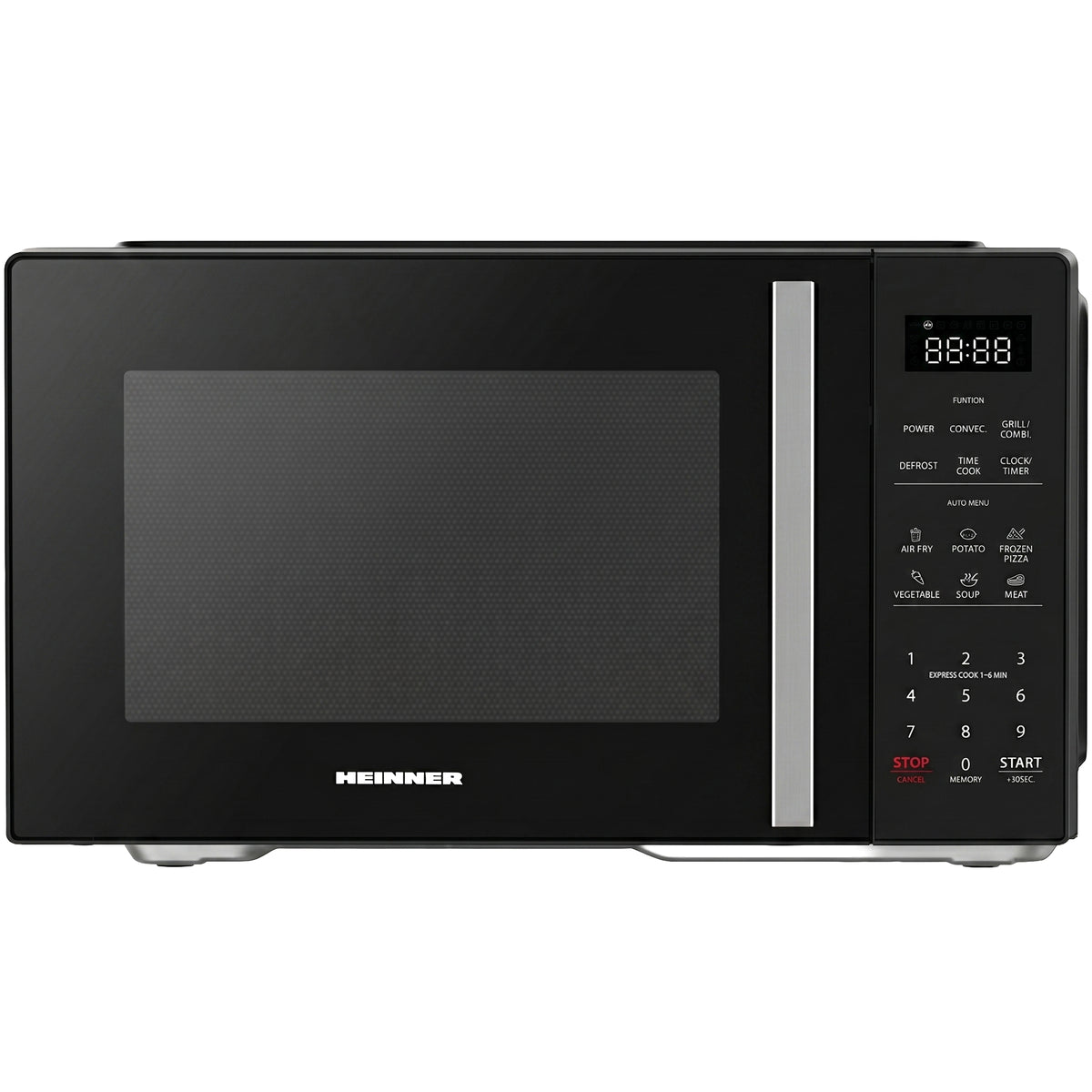 Heinner Kombi-Mikrowelle HMW-MD23AFBK – 23 Liter – AirFry – Schwarz – Bedienfeld