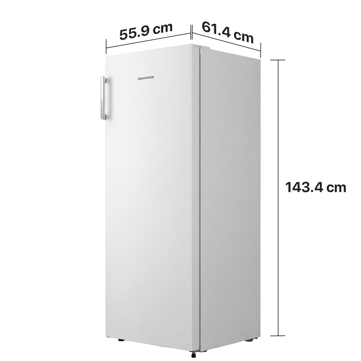 Heinner HFF-HS155NFE++ Gefrierschrank 155 L – Full No Frost & Schnelles Einfrieren – Maßzeichnung
