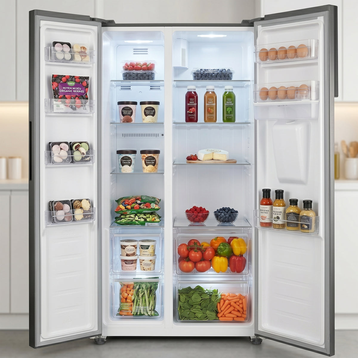 Heinner HSBS-HM439NFINVXWDD Amerikanischer Kühlschrank – 439L – No Frost – Wasserspender – Inverter – Bild 9