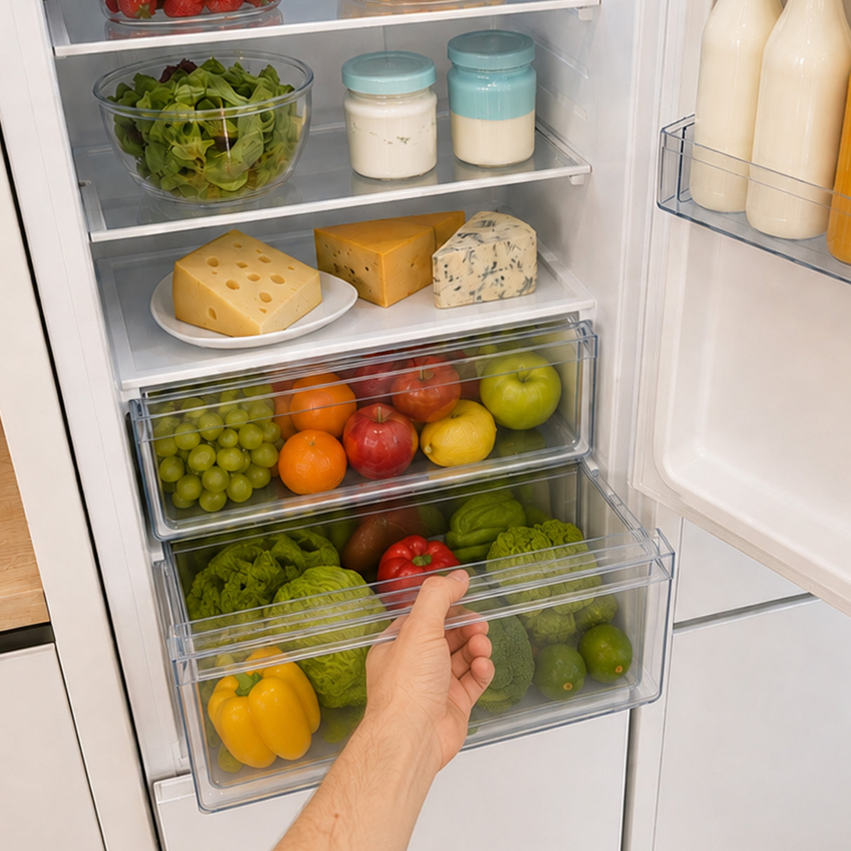 Heinner Kühl-Gefrierkombination HCNF-HM326INVE 326 L – No Frost – Super Freezing – Türanschlag wechselbar – weiß – Bild 7