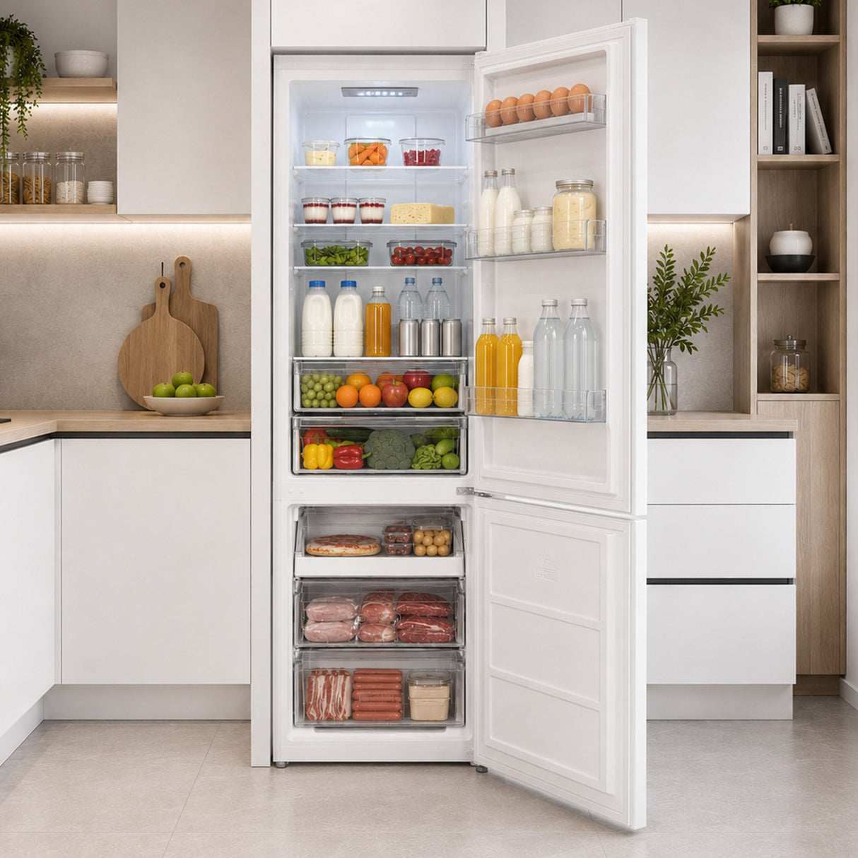 Heinner Kühl-Gefrierkombination HCNF-HM326INVE 326 L – No Frost – Super Freezing – Türanschlag wechselbar – weiß – Bild 8
