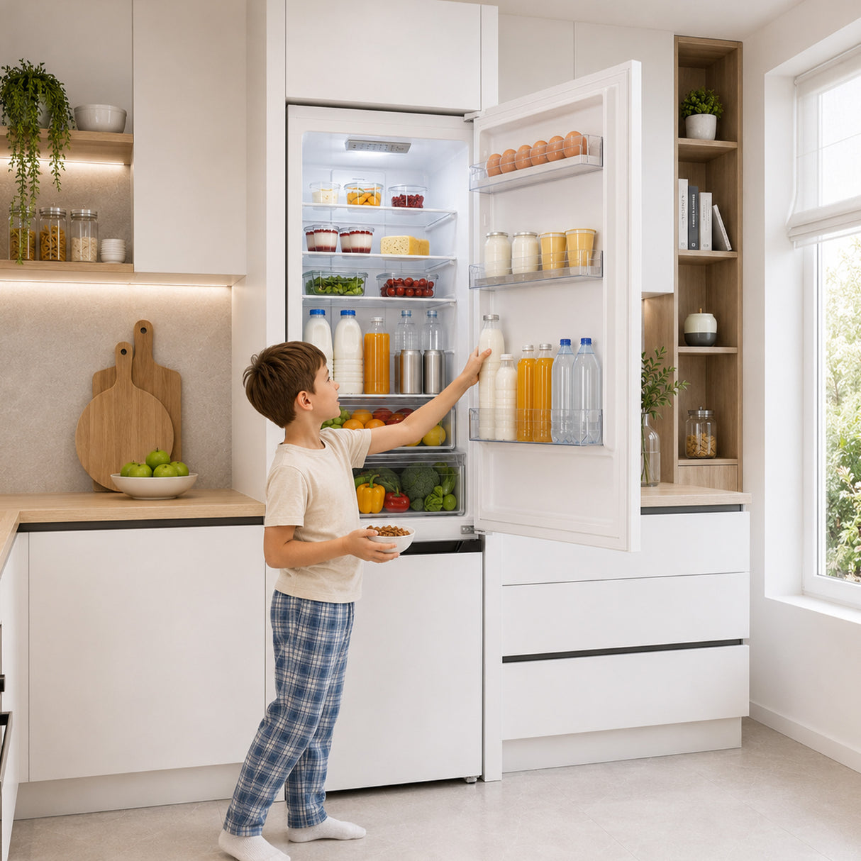 Heinner Kühl-Gefrierkombination HCNF-HM326INVE 326 L – No Frost – Super Freezing – Türanschlag wechselbar – weiß – Bild 11