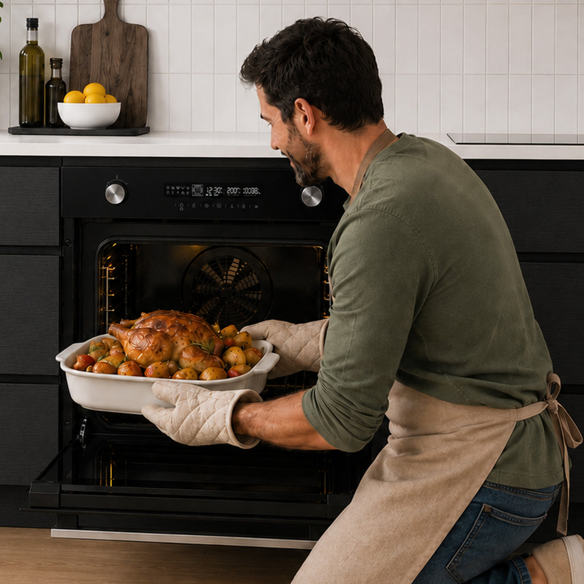 Heinner Einbau-Backofen HBO-M7212GCDRP-GBK – 72 Liter – 60 cm – Schwarzglas – Bild 10