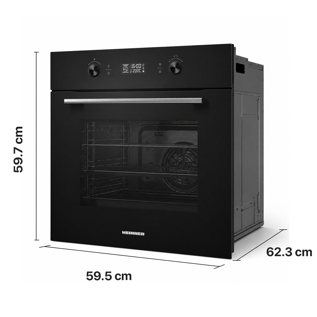 Heinner Einbaubackofen HBO-M7010GCDRP-GBK – 70 L – pyrolytische Selbstreinigung – Heißluft, Grill, Fermentation – Bild 3