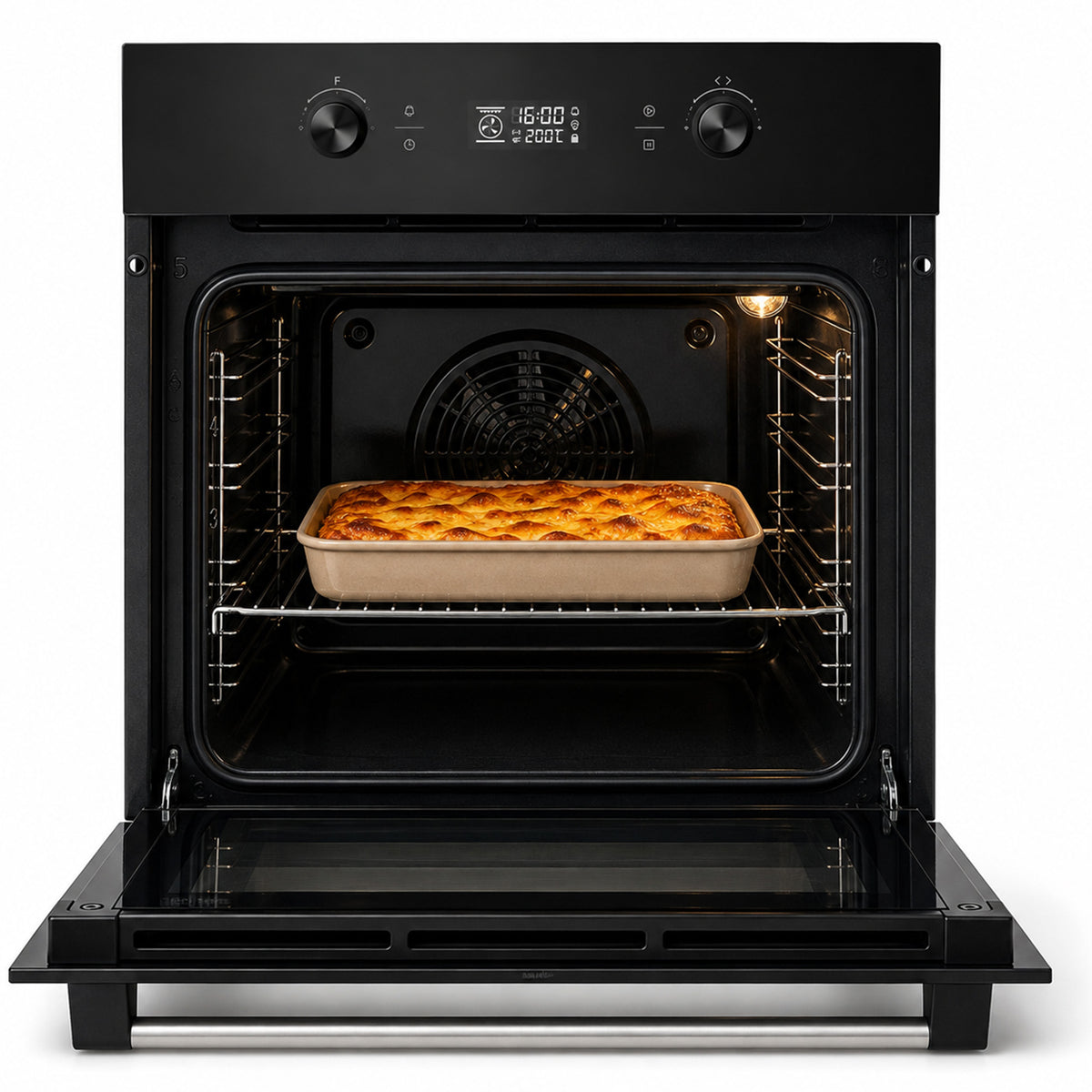 Heinner Einbaubackofen HBO-M7010GCDRP-GBK – 70 L – pyrolytische Selbstreinigung – Heißluft, Grill, Fermentation – Bild 4