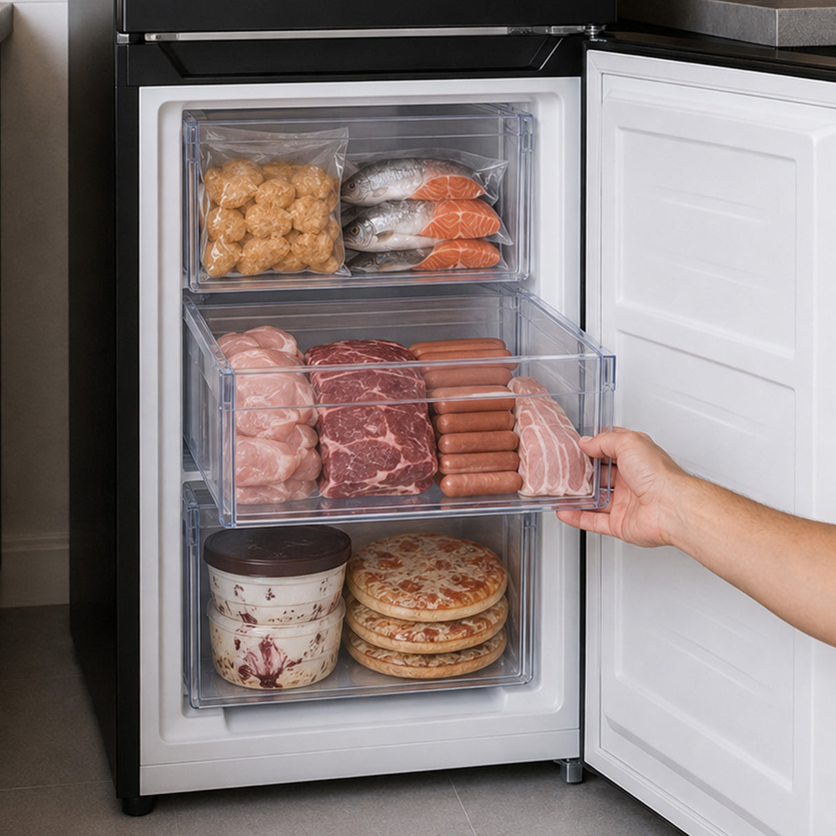 Heinner Kühl-Gefrierkombination HCNF-HM253INVBKE – Full No Frost – Inverter Kompressor – Schwarz – Bild 9