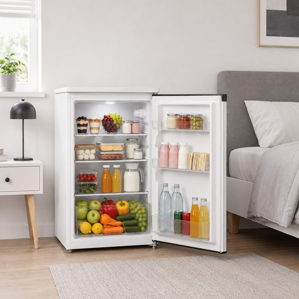 Tischkühlschrank Heinner HF-M131E – 131 L – mechanischer Thermostat – umkehrbare Tür – weiß – 5 Jahre Garantie – Bild 7