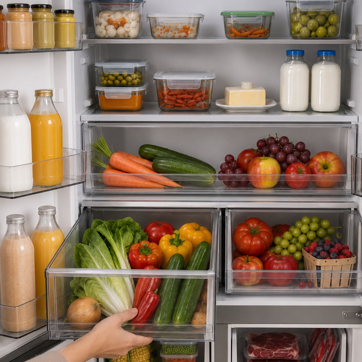 Heinner amerikanischer Side-by-Side Kühlschrank HSBS-M515MDINVHGBKE – 515 L – No Frost – Inverter – Schwarzes Glas – Bild 9