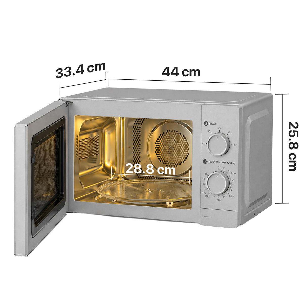 Heinner Mikrowelle HMW-MD20MSL – freistehend – 20 Liter – 700W – Silber – Bild 3