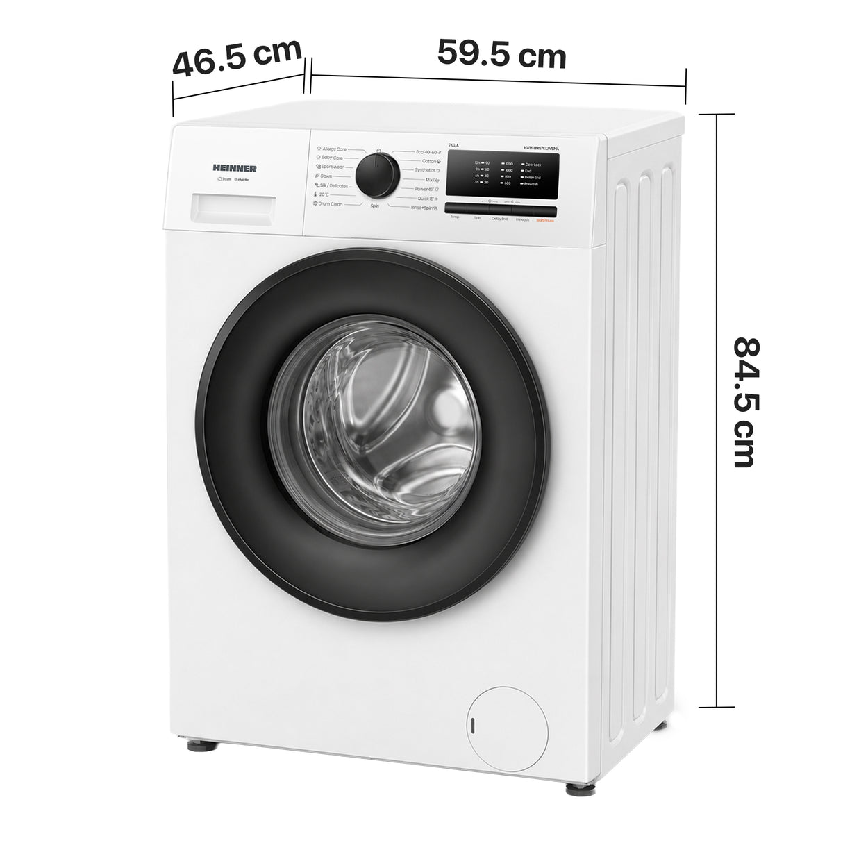 Heinner Waschmaschine HWM-HMN7012IVSMA – 7 kg – Inverter – Energieeffizienzklasse A – Bild 3