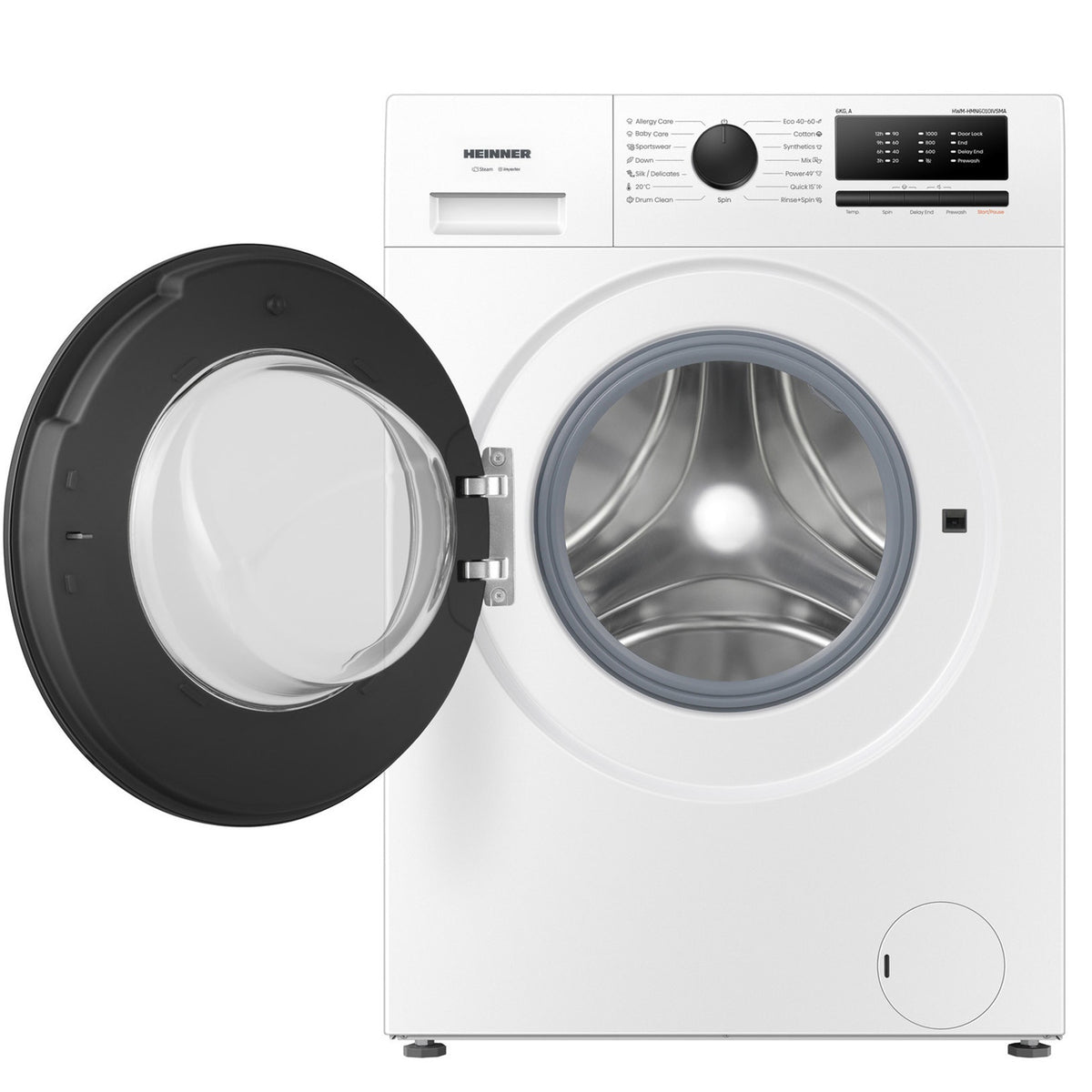 Heinner Waschmaschine HWM-HMN6010IVSMA – 6 kg – 1000 U/min – Energieeffizienzklasse A – Bild 2