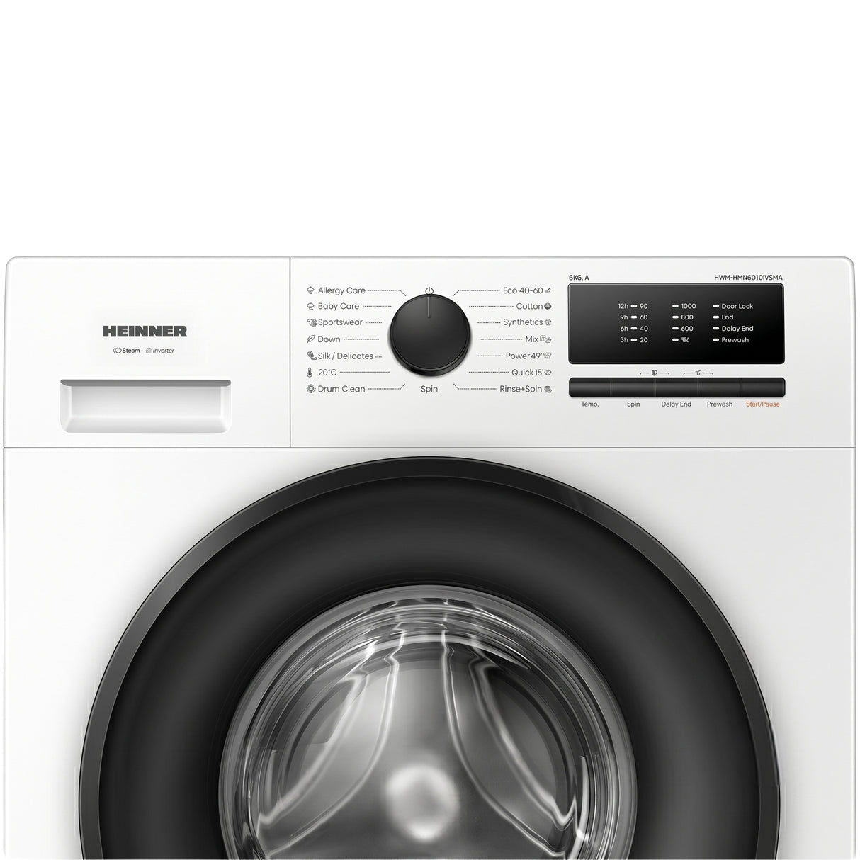 Heinner Waschmaschine HWM-HMN6010IVSMA – 6 kg – 1000 U/min – Energieeffizienzklasse A – Bild 3