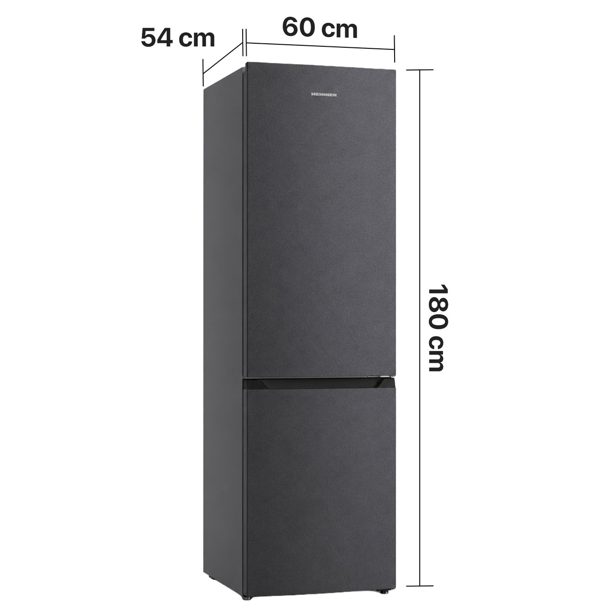 Heinner Kühl-Gefrierkombination HCNF-HM253INVDGE – 253 Liter – No Frost – Energieeffizienzklasse E – Anthrazit – Bild 3
