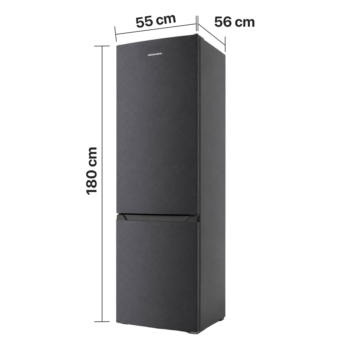Heinner Kühl-Gefrierkombination HC-HM262DGE – 262 Liter – Energieeffizienzklasse E – Anthrazit – Bild 3