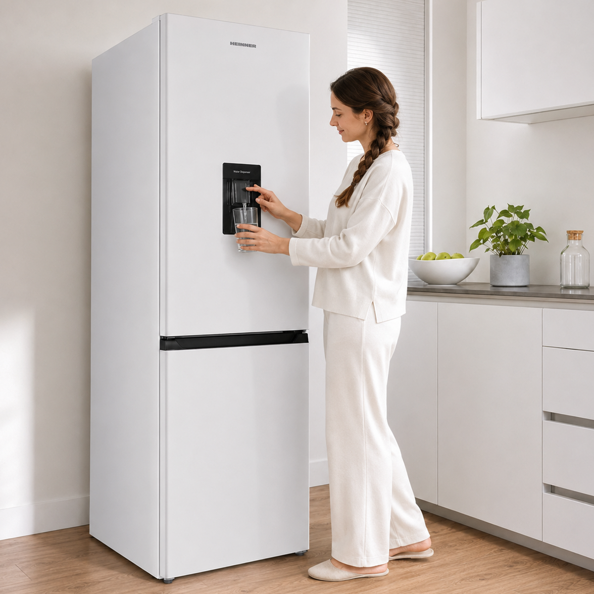 Heinner HC-HM313WDE++ Kühl-Gefrierkombination mit Wasserspender – 313 L – Energieklasse E – Einstellbarer – Bild 9