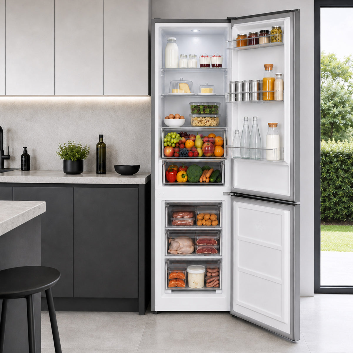 Heinner HC-HM313XWDE++ Kühl-Gefrierkombination mit Wasserspender – 313 L – Energieeffizienzklasse E – Elektronische – Bild 9