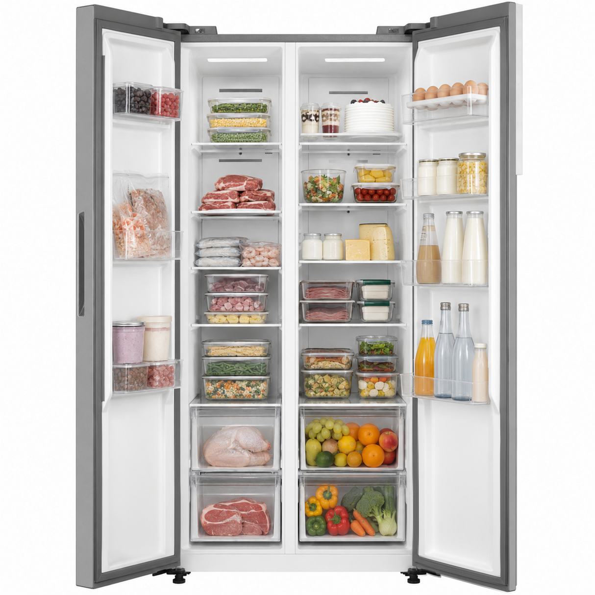 Heinner HSBS-M460NFINVXE++ Side-by-Side-Kühlschrank – 460 L – Total No Frost – Inverter Kompressor – Bild 4