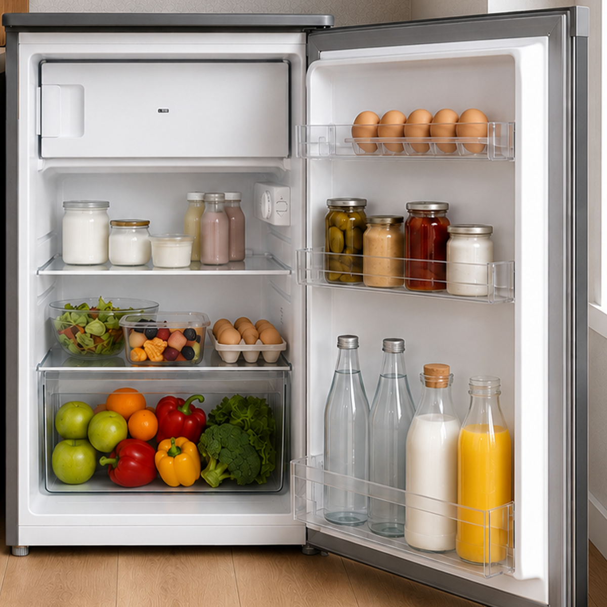 Heinner HF-HM109SE++ Tischkühlschrank mit Gefrierfach 109 L – Energieklasse E – Einstellbarer Thermostat – Bild 9