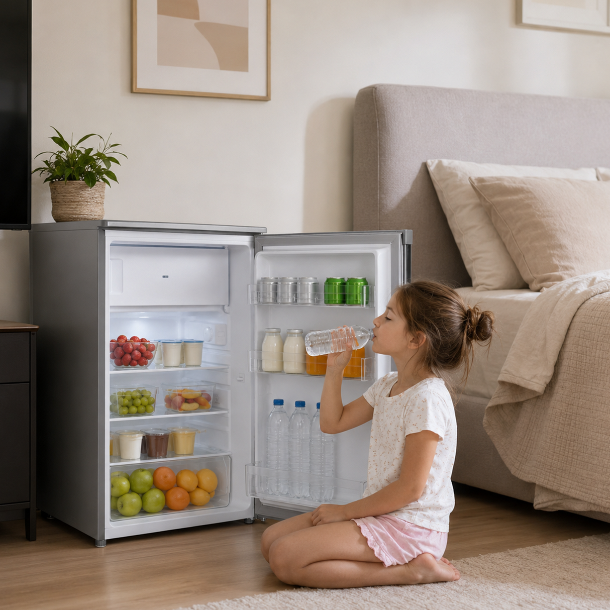 Heinner HF-HM109SE++ Tischkühlschrank mit Gefrierfach 109 L – Energieklasse E – Einstellbarer Thermostat – Bild 10