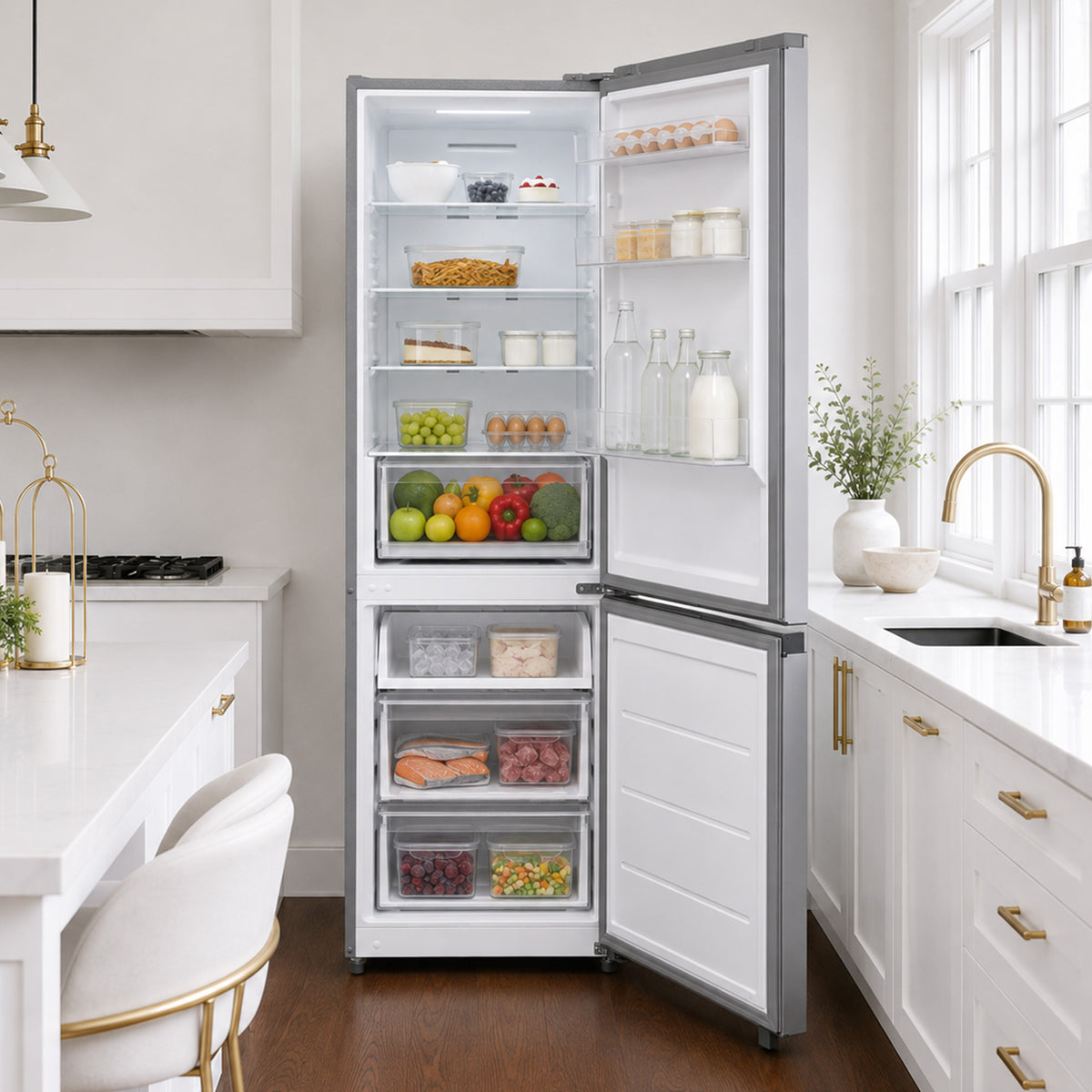 Heinner HCNF-M330INVSE Kühl-Gefrierkombination – 330 Liter – No Frost – Inverter – Energieeffizienzklasse E – Silber – Bild 6