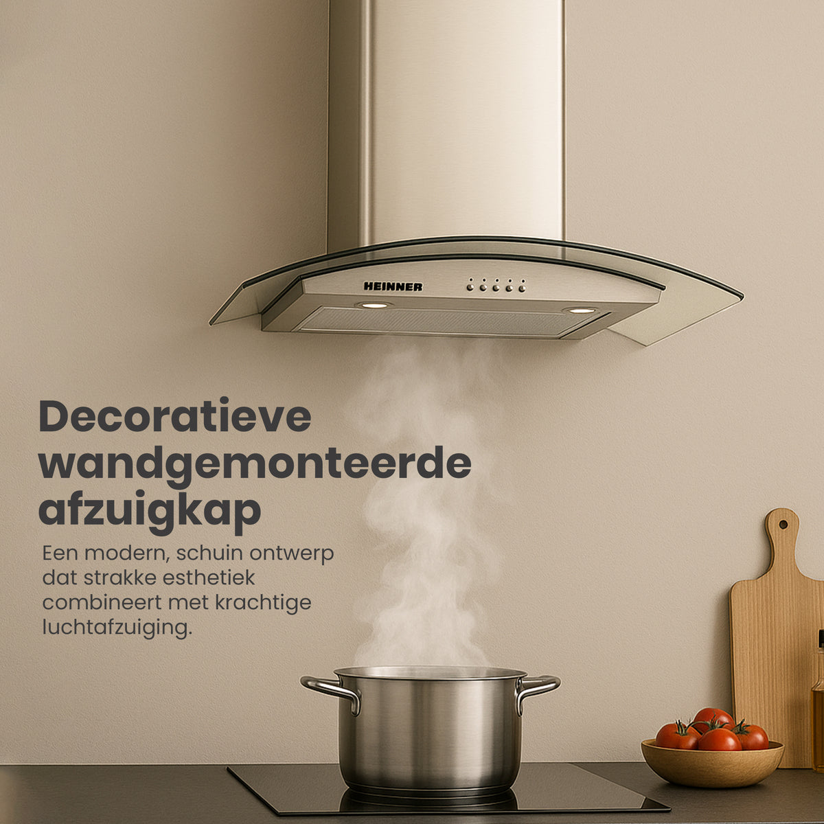 Heinner DCH-650GX Dunstabzugshaube – Wandschirmhaube – 60 cm – 3 Geschwindigkeiten – Bild 3