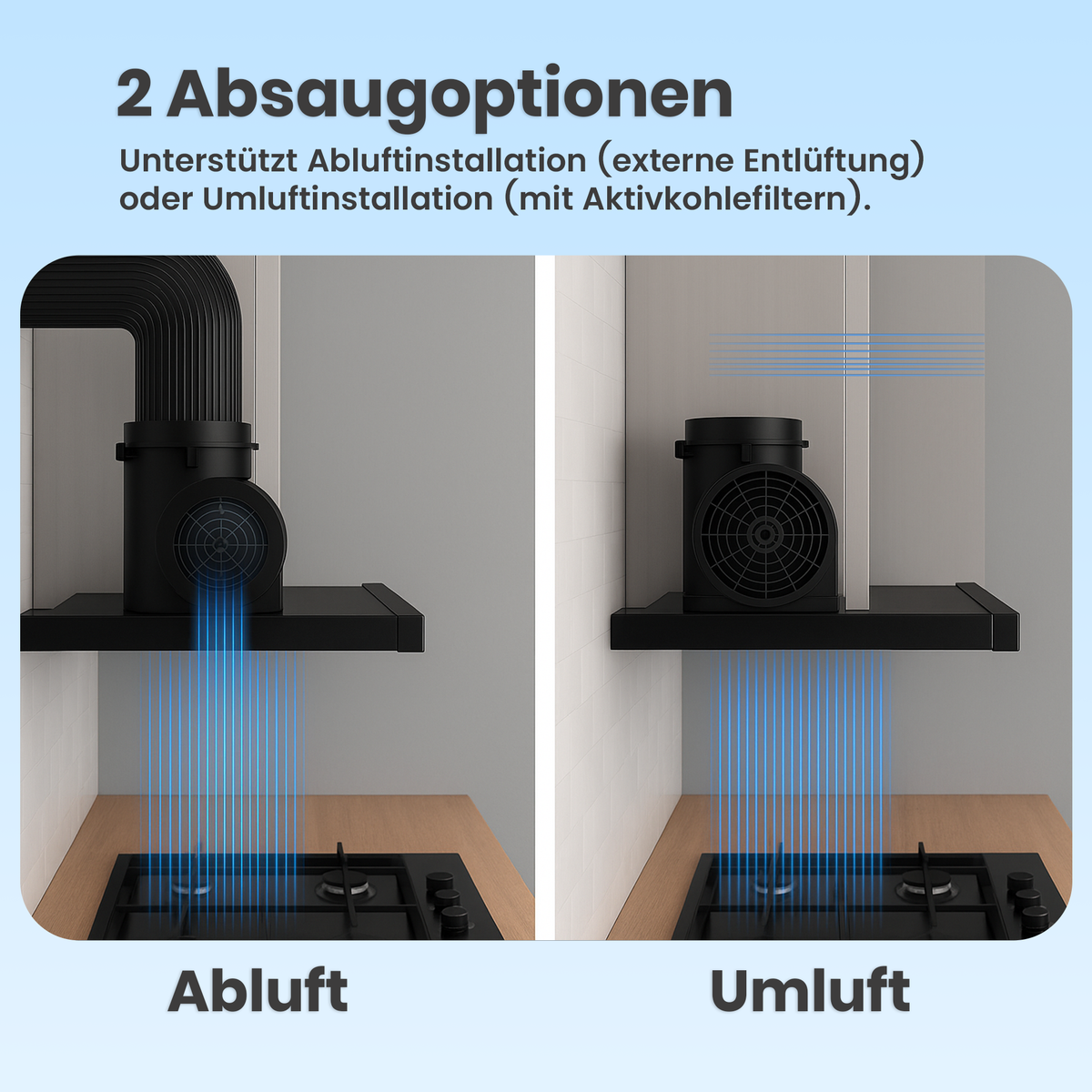Heinner Dunstabzugshaube HBIH-MD600BK – Einbau – 52 cm – 3 Geschwindigkeiten – Schwarz – Bild 4