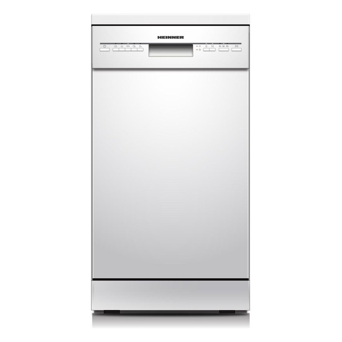 Heinner HDW-FSM45510WE freistehender Geschirrspüler – 10 Maßgedecke – AquaStop – Energieklasse E – Weiß – Produktfoto
