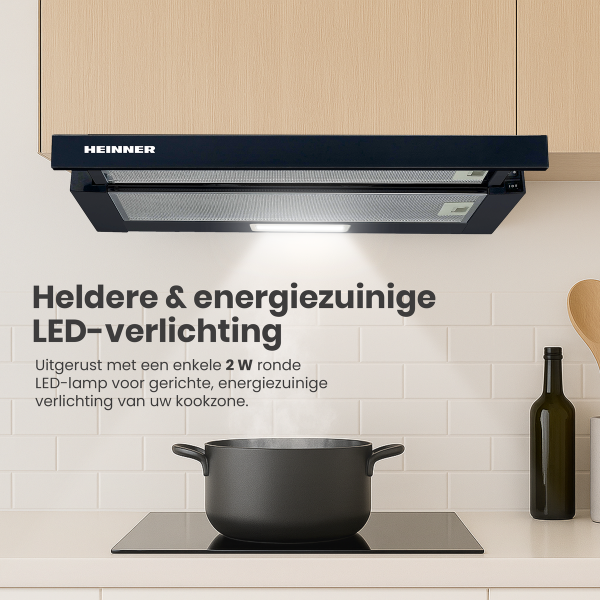 Heinner HTCH-490GBK Dunstabzugshaube – Energieeffizienzklasse C – schwarz – Bild 5