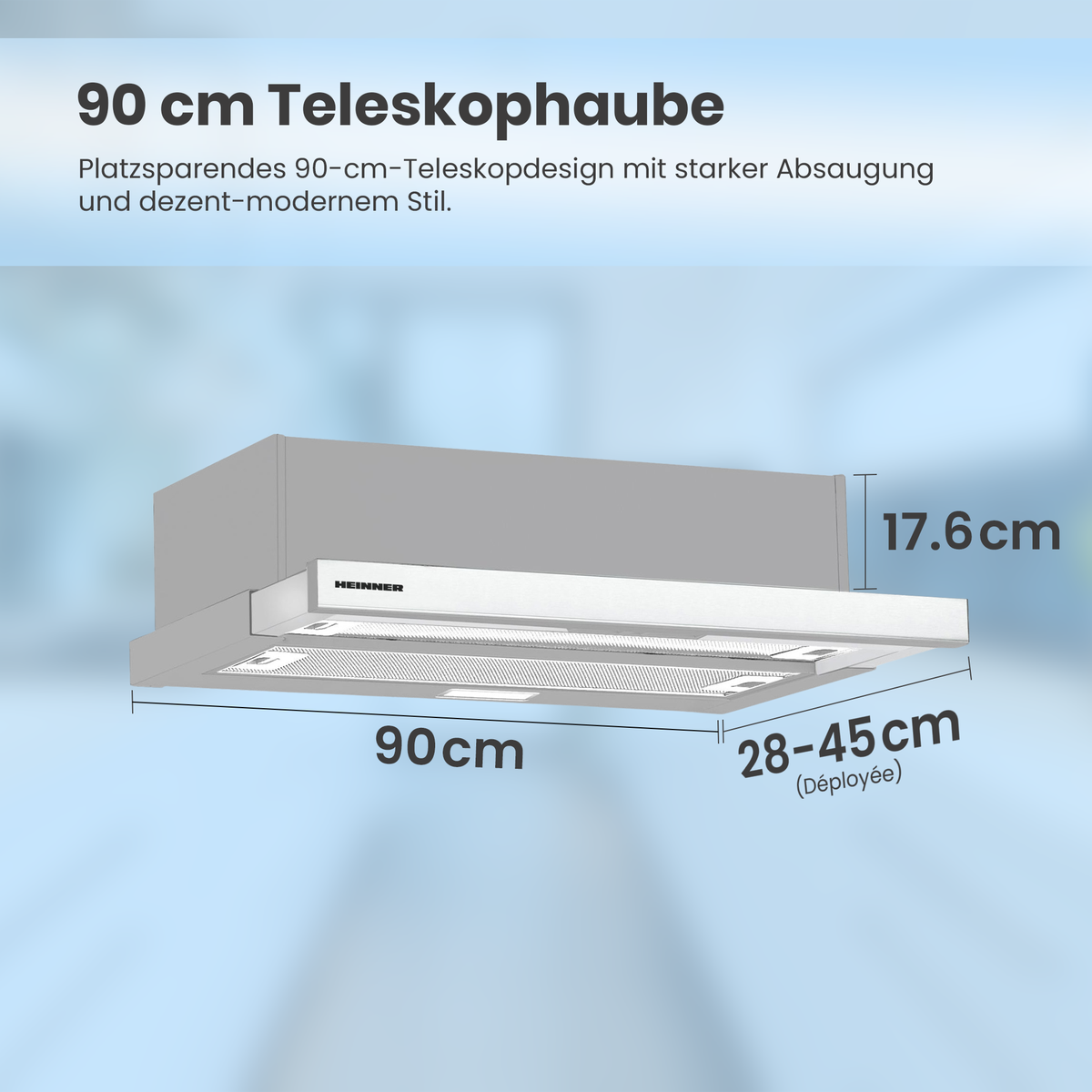 Heinner HTCH-490IX Dunstabzugshaube – Energieklasse C – Edelstahl – Bild 7