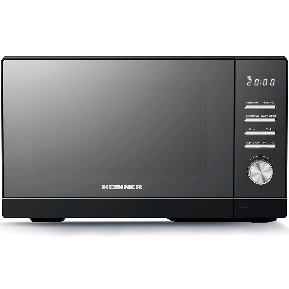 Heinner Mikrowelle HMW-MD25DMRBK – 25 Liter – 800 W – 8 automatische Programme – schwarz – Bedienfeld