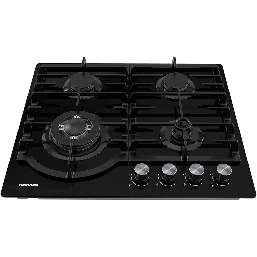 Heinner HBH-M447IWFGBK Einbau-Gaskochfeld – 4 Brenner – Wokbrenner – Gusseisenroste – Bild 2