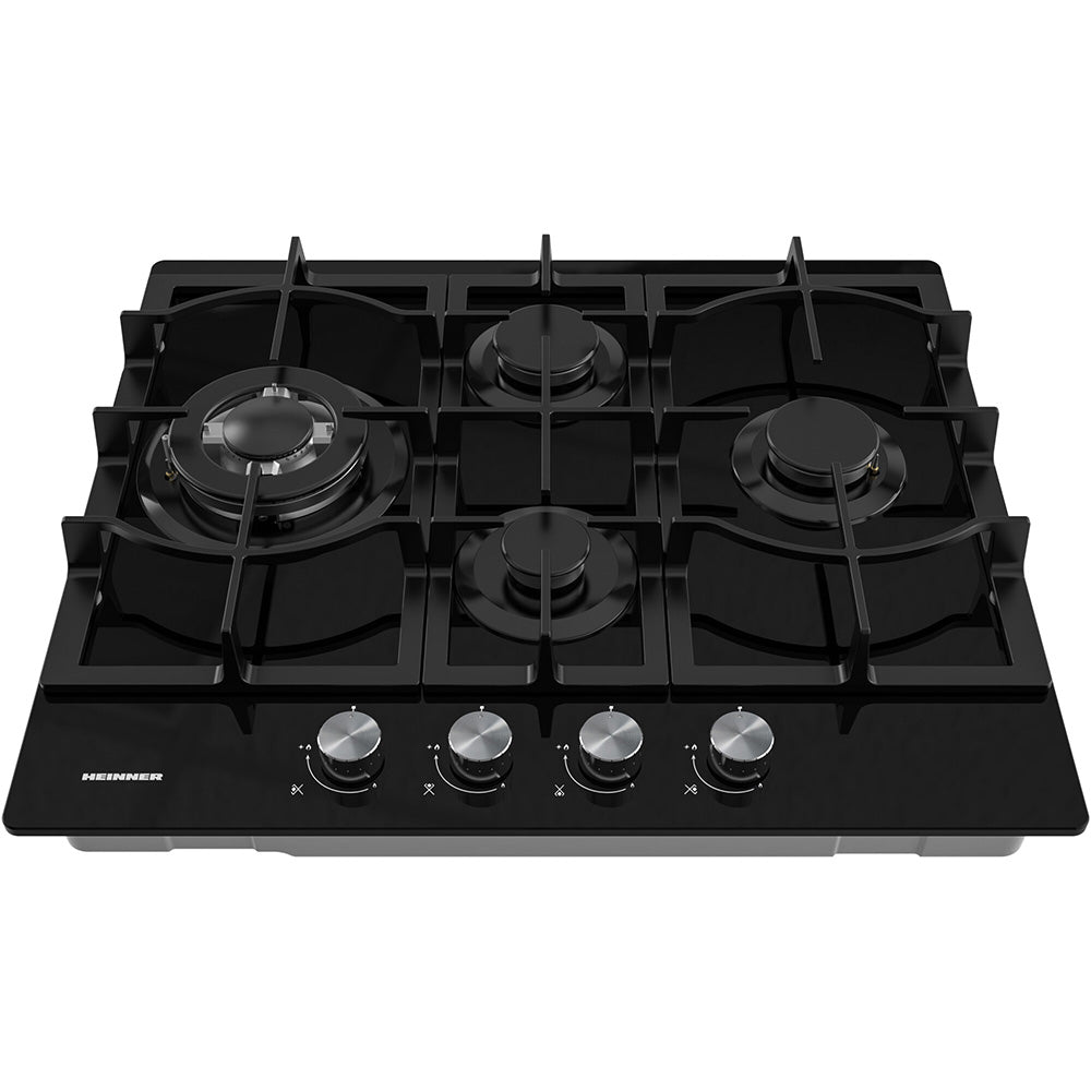 Heinner HBH-M452IWFGBK Einbau-Gaskochfeld – 4 Brenner – Wokbrenner – Gusseisenroste – Schwarz – Bild 3