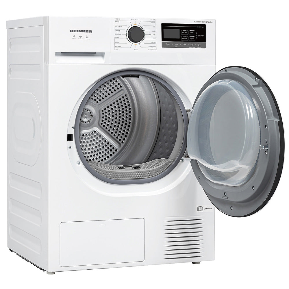 Heinner Wärmepumpentrockner HHPD-M8N13PBKE – 8 kg – Energieeffizienzklasse E – Bedienfeld