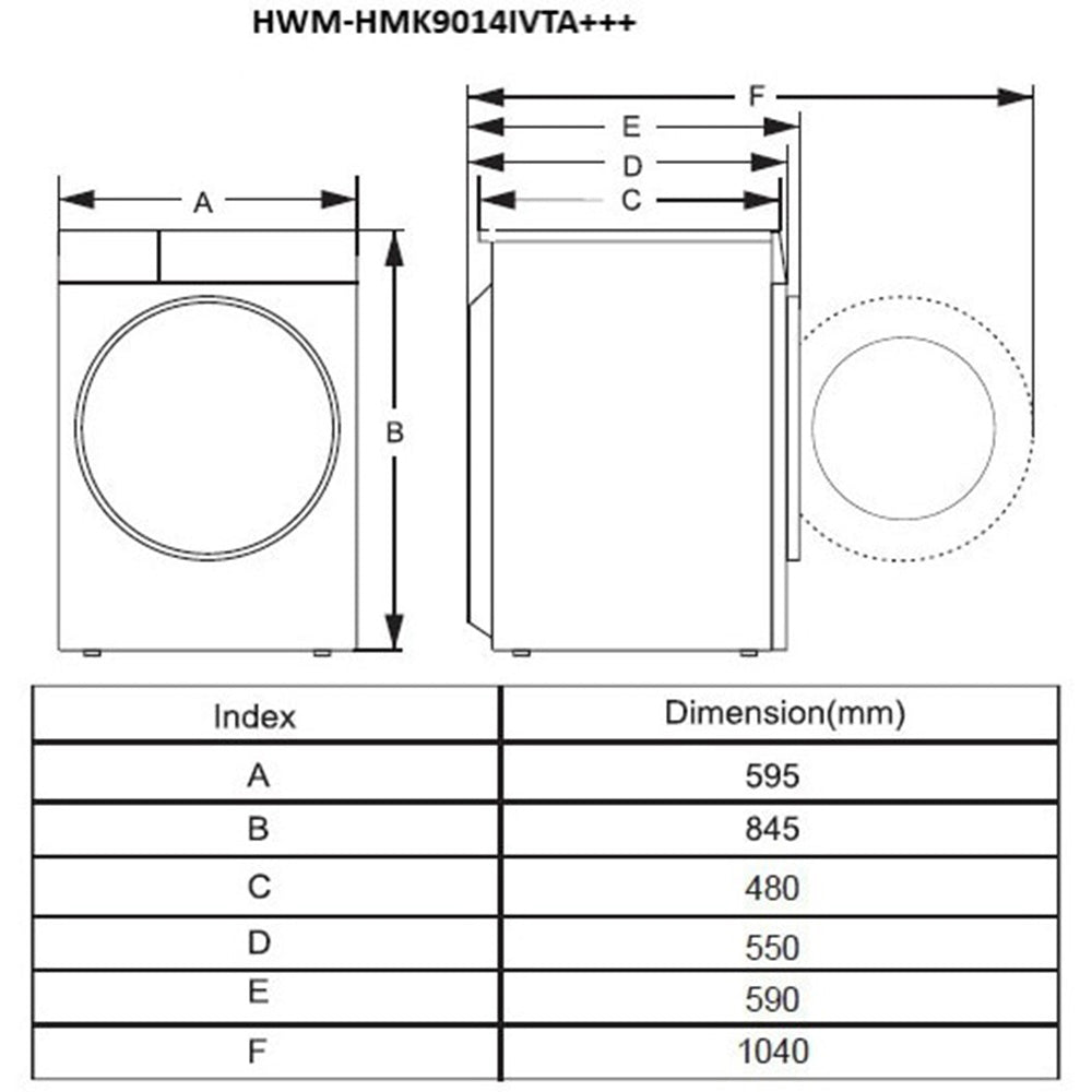 Waschmaschine Heinner HWM-HMK9014IVTA – 9 kg – 1400 U/min – Energieeffizienzklasse A – Bild 7