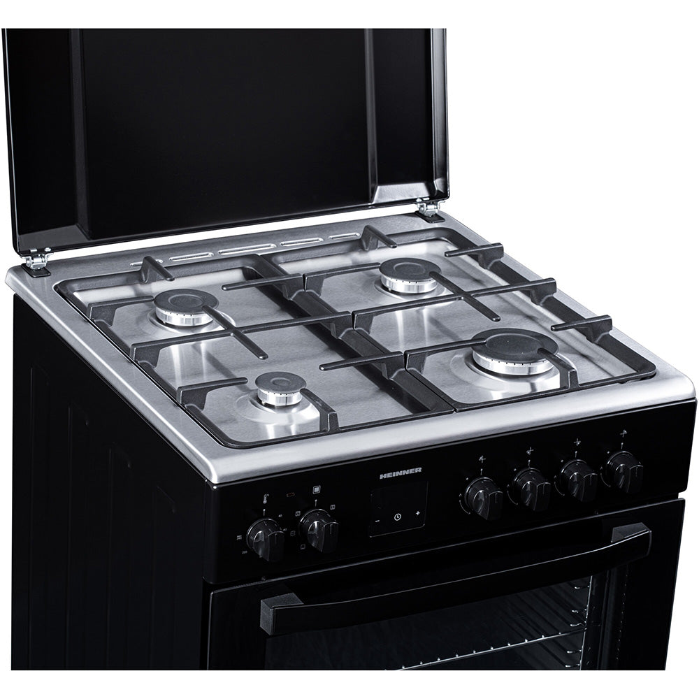 Heinner Gasherd HFSC-S66FDCC-IBK – 50 cm – 4 Kochfelder – Backofen mit 6 Funktionen und Grill – Schwarz – Bild 7