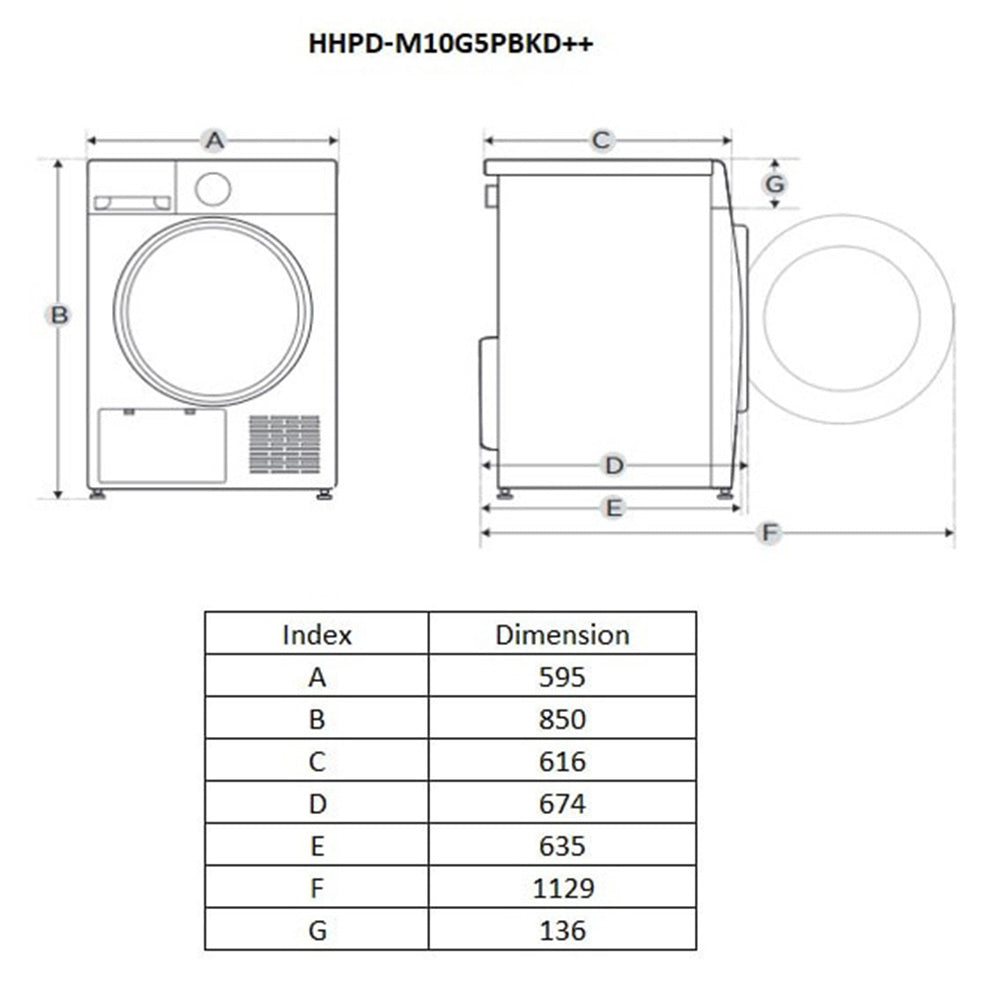 Heinner Wärmepumpentrockner HHPD-M10G5PBKD – 10 kg – Touch Control – Energieeffizienzklasse D – Bild 7