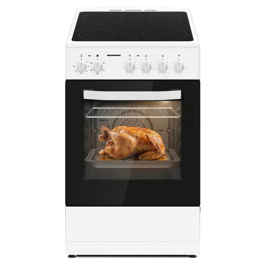 Heinner HFSC-S56E4VWH Keramikkochfeldherd – 50 cm – 4 Kochzonen – Elektrobackofen mit Grill und Umluft – Bild 9