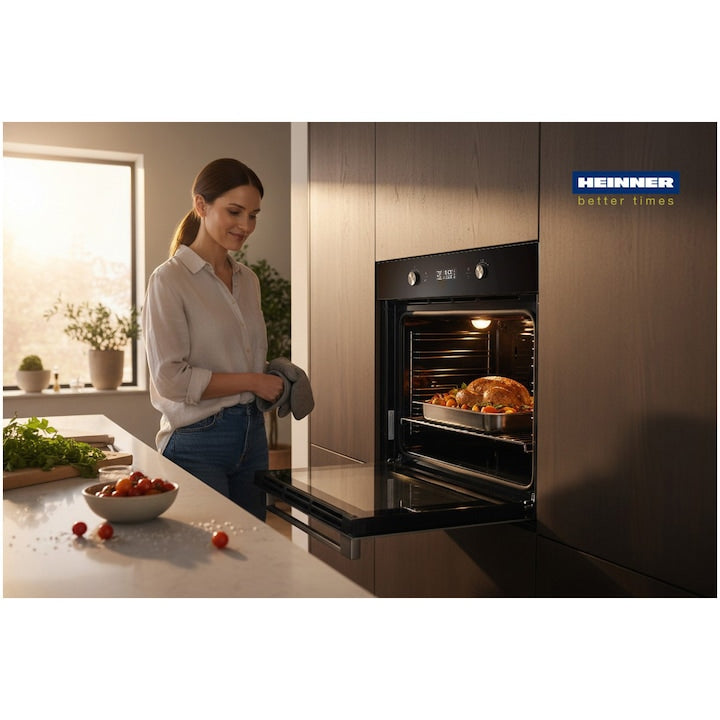 Heinner Einbaubackofen HBO-M7010GCDRP-GBK – 70 L – pyrolytische Selbstreinigung – Heißluft, Grill, Fermentation – Bild 8