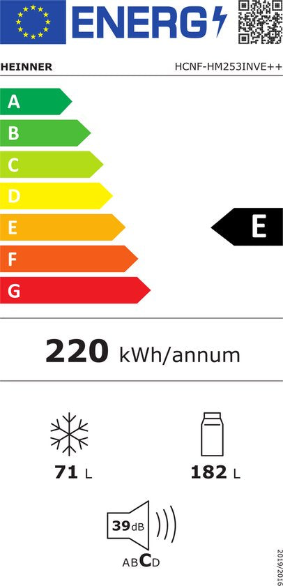 Heinner Kühl-Gefrierkombination HCNF-HM253INVE 253 Liter – No Frost – Inverter – elektronische Steuerung – weiß – 5 – Bild 2