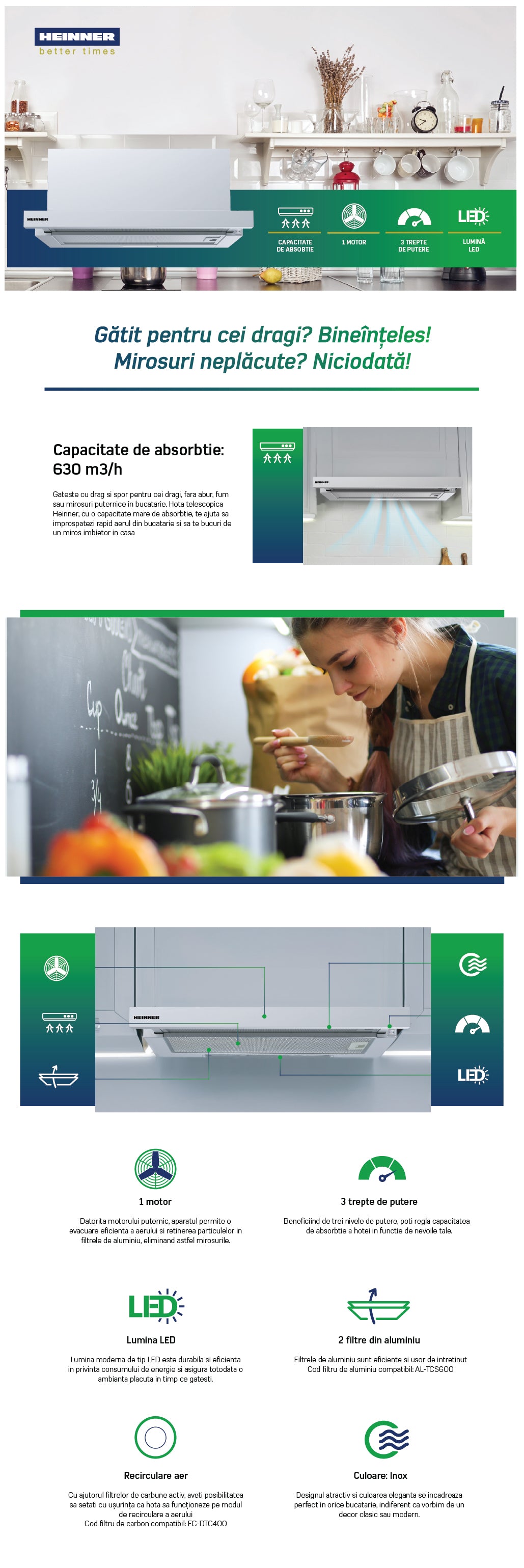 Heinner HTCH-MD600IX Dunstabzugshaube – Energieeffizienzklasse B – Inox – Bild 4