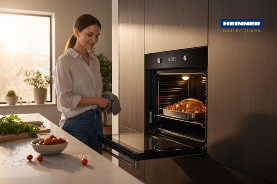 Heinner Einbaubackofen HBO-M7010GCDRP-GBK – 70 L – pyrolytische Selbstreinigung – Heißluft, Grill, Fermentation – Bild 4