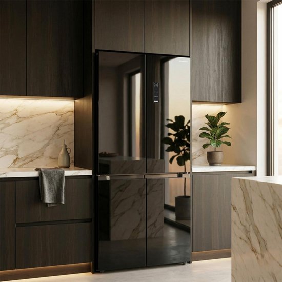 Heinner amerikanischer Side-by-Side Kühlschrank HSBS-M515MDINVHGBKE – 515 L – No Frost – Inverter – Schwarzes Glas – Bild 5