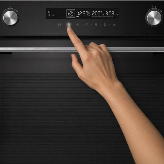 Heinner Einbau-Backofen HBO-M7212GCDRP-GBK – 72 Liter – 60 cm – Schwarzglas – Bild 3