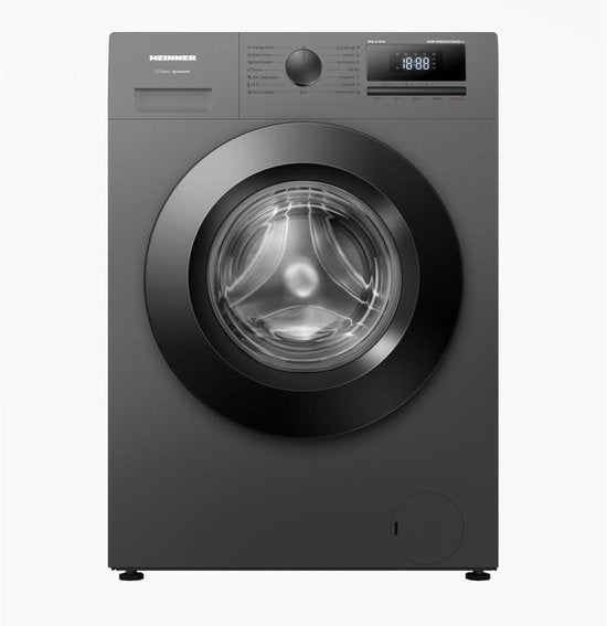 Heinner HWM-HME814IVTGA20 Waschmaschine – 8 kg – 1400 U/min – Energieklasse A – Titangrau – Produktfoto